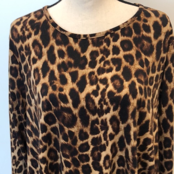 L&B Lucky and Blessed animal print swing dress Beautiful browns EUC midi L/XL - Picture 2 of 7